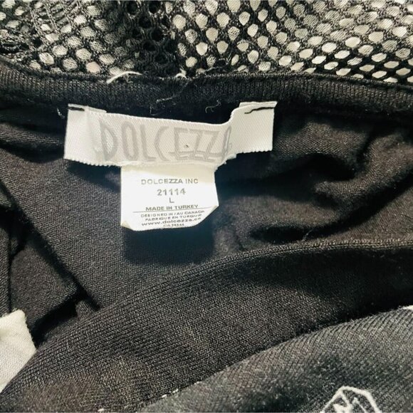 Dolcezza Size Large Top Blouse Short Sleeve Simply Art Hoodie Mesh Sleeves - Picture 6 of 7
